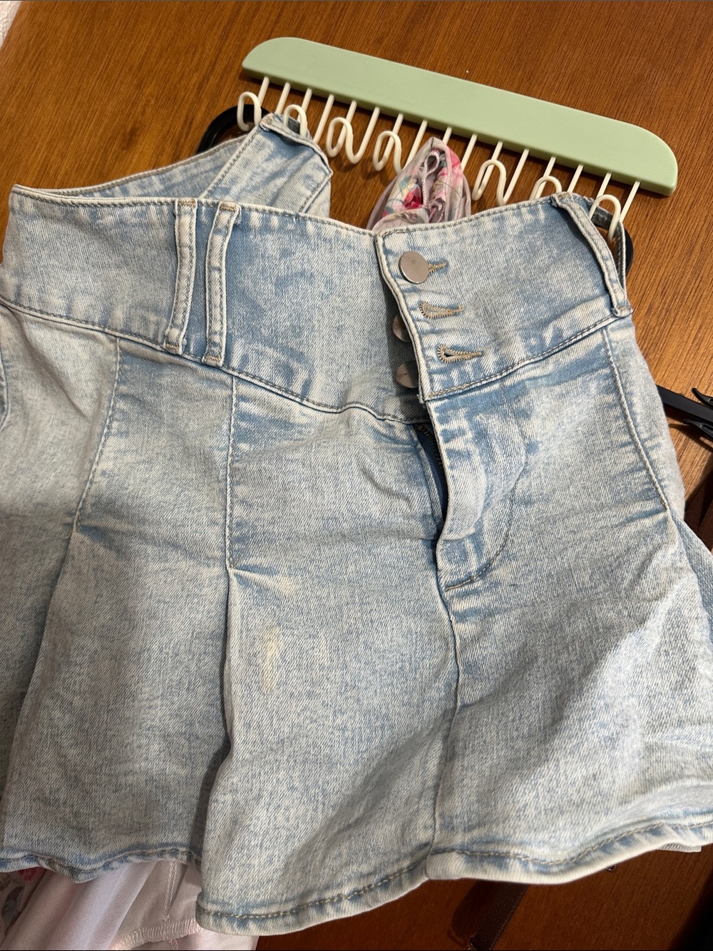 H&M Light Wash Denim Mini Skirt